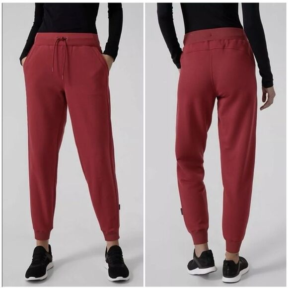 Athleta Red “altitude jogger in polartec power stretch” Medium - Picture 1 of 15